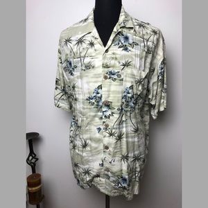 Tommy Bahama %100 Rayon Palm & Floral Hawaii aloha